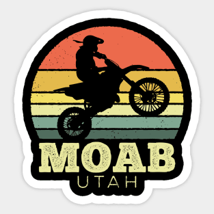 Moab Utah Motorcycle Vintage Sunset Sticker